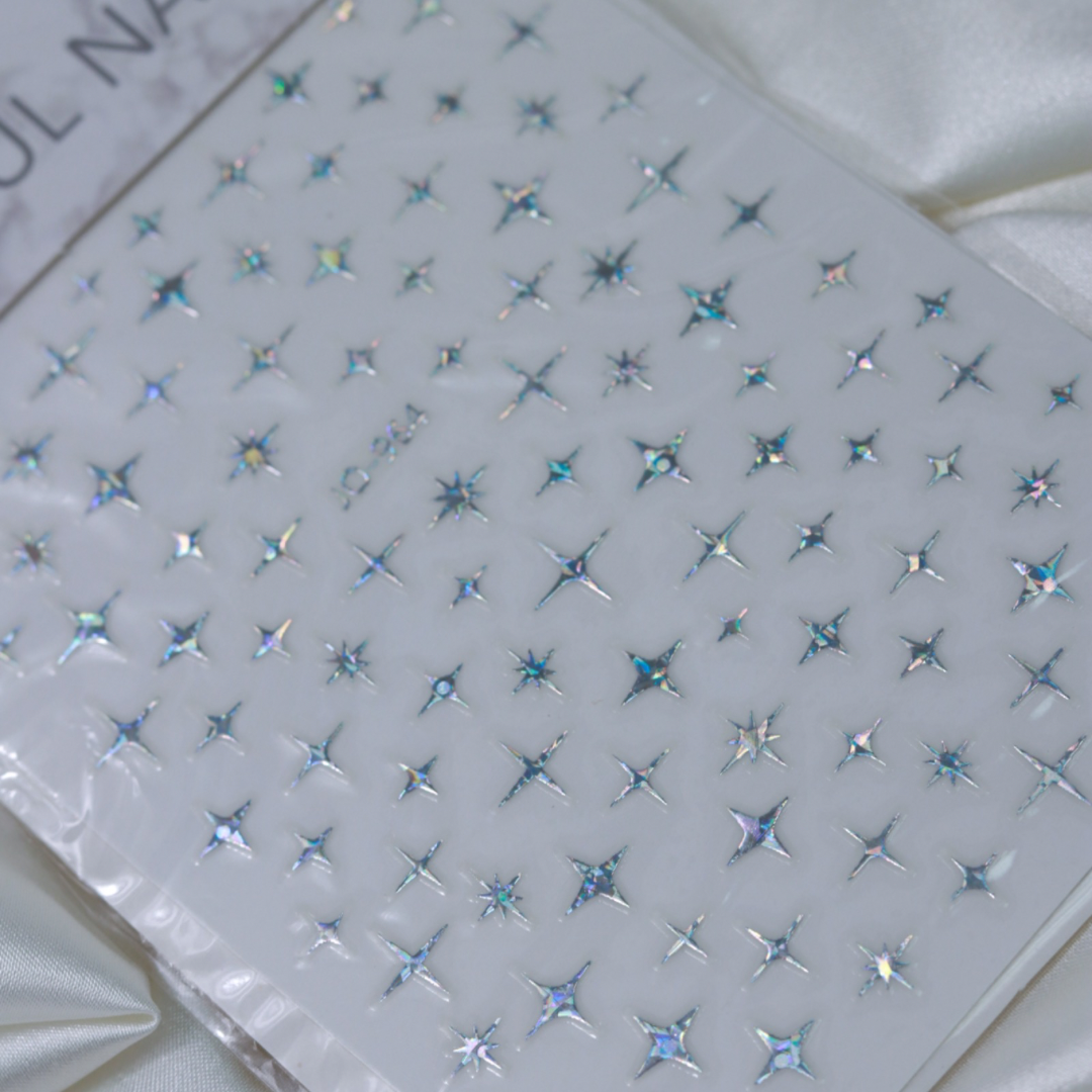 Sticker Plata Tornasol Estrella