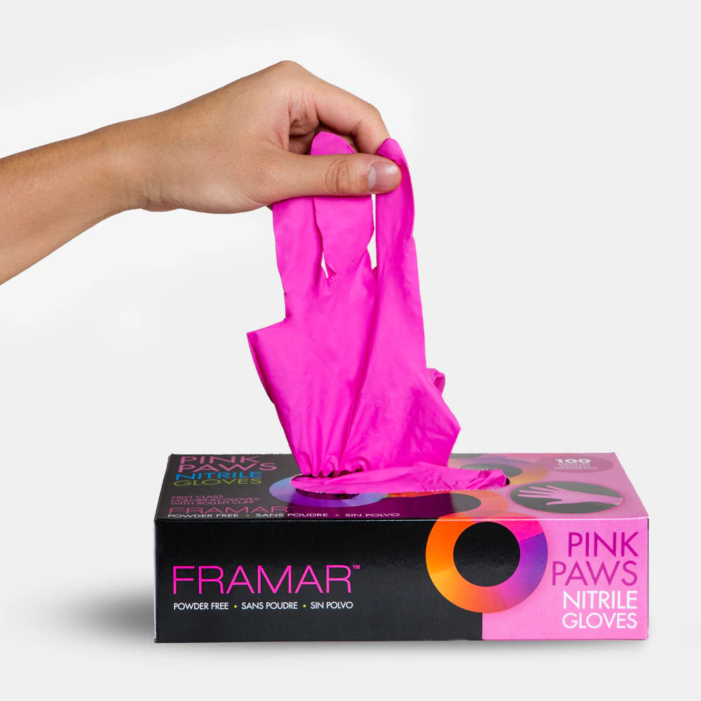 FRAMAR NITRILE PINK GLOVES 100CNTS