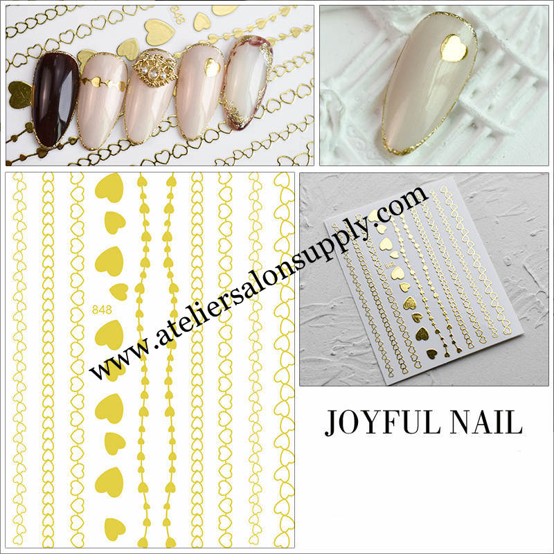 GOLD HEARTS STICKERS 848