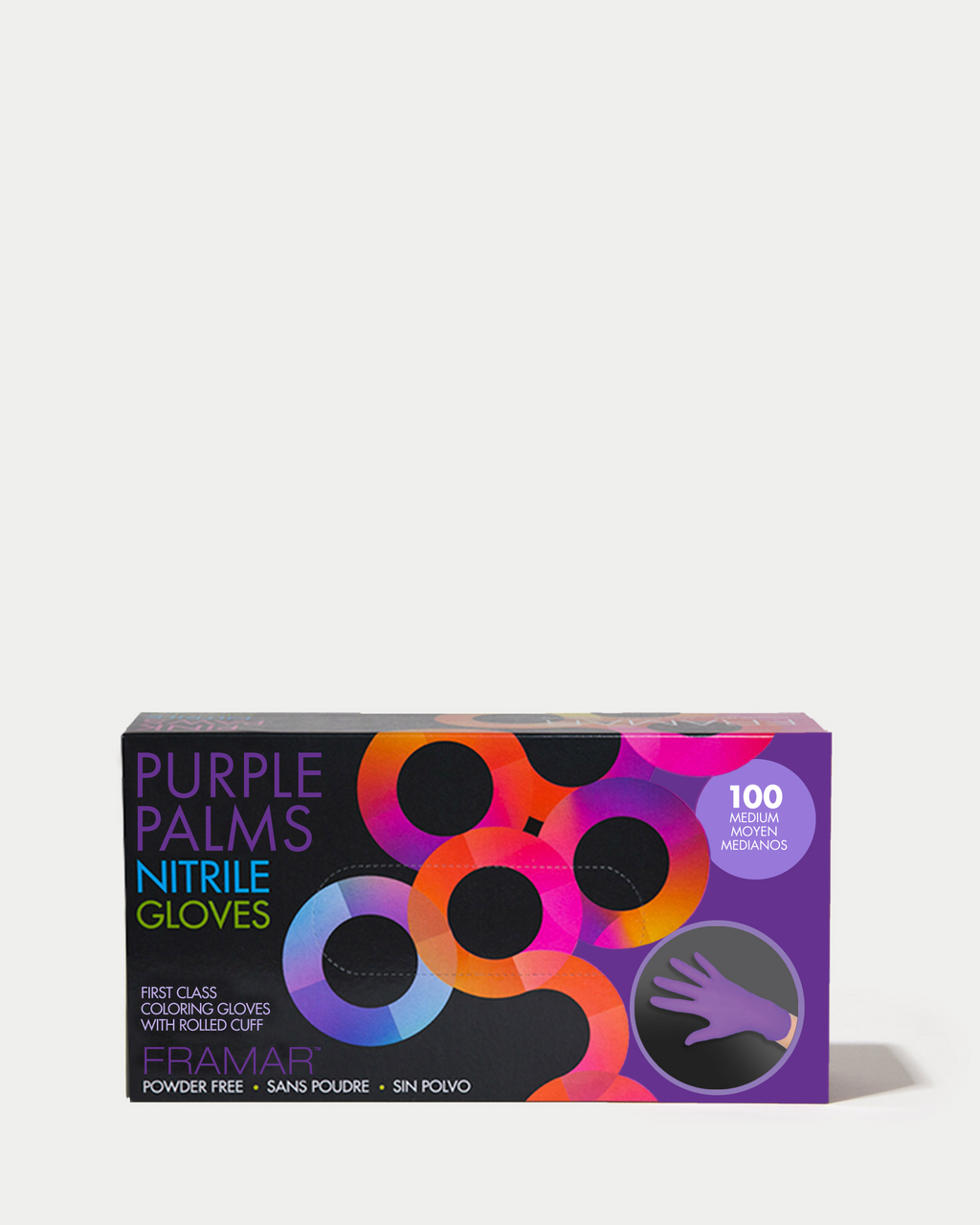 FRAMAR NITRILE PURPLE GLOVES 100CNTS