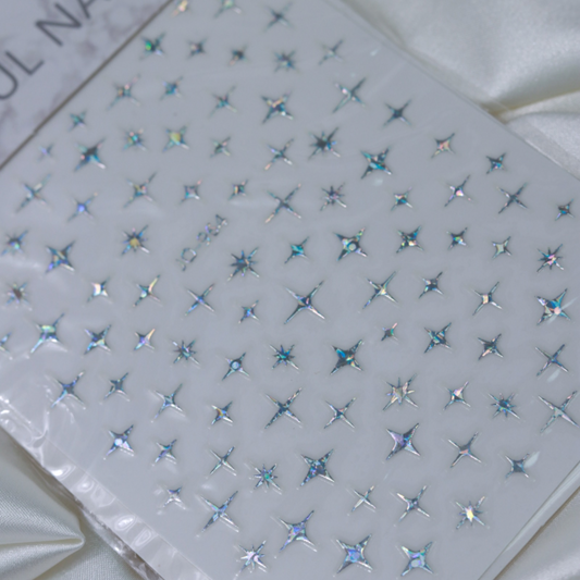 Sticker Plata Tornasol Estrella