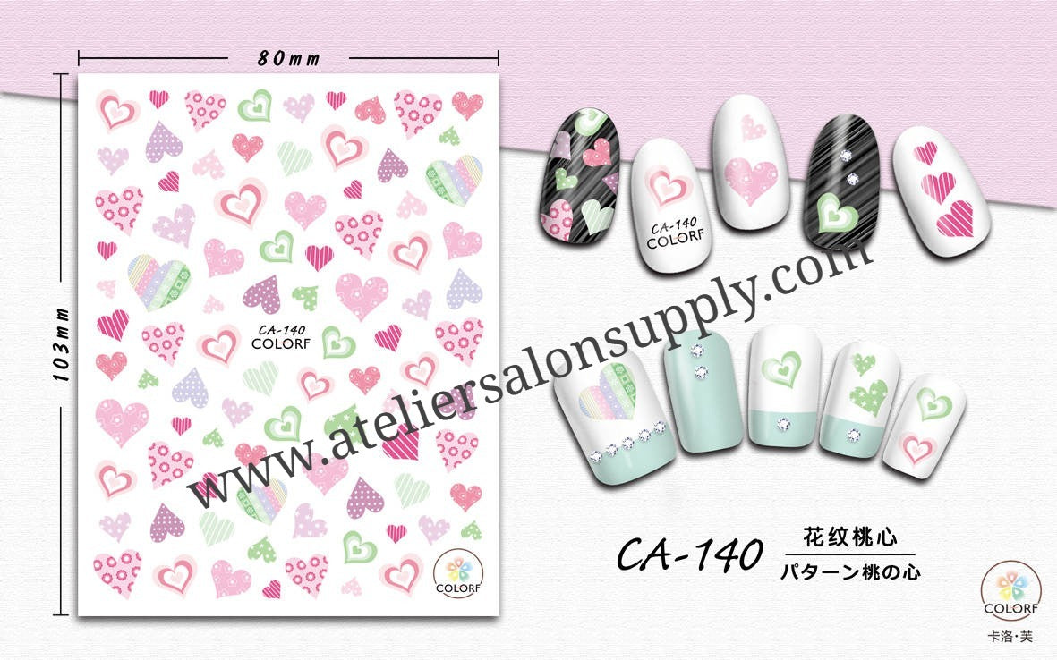 CA-140 Heart Stickers