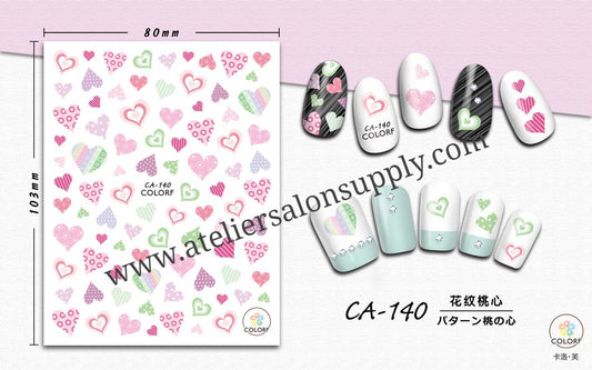 CA-140 Heart Stickers