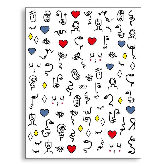 Face forms stickers-897